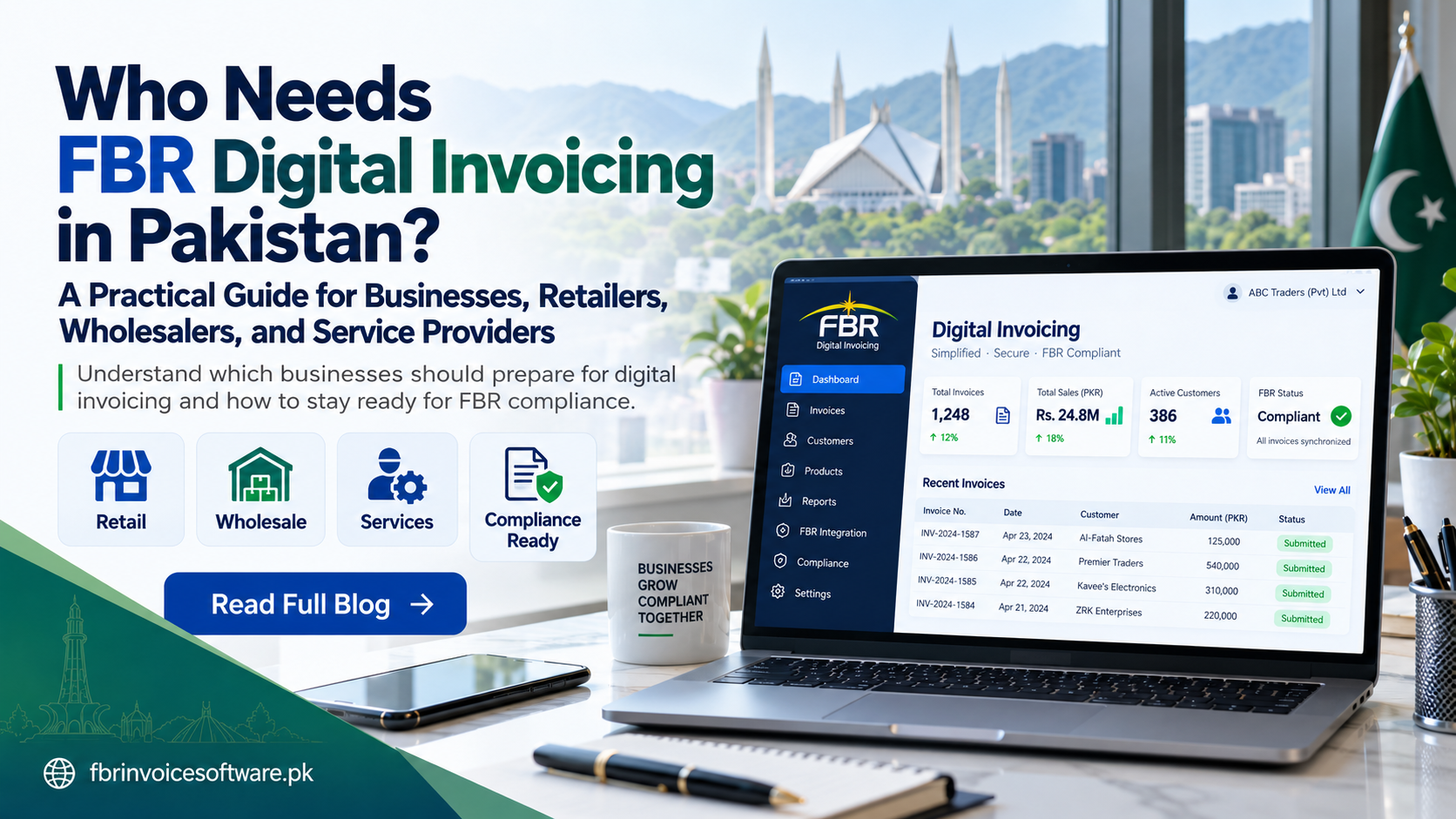 Retail, wholesale and service businesses reviewing FBR digital invoicing readiness in Pakistan
